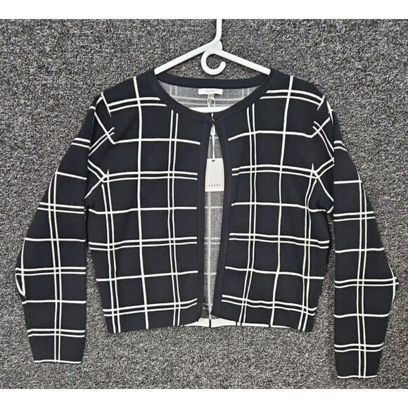 Sioni Women's S Small Windowpane Cardigan Open Front Sweater Brand New NWT - Picture 1 of 11